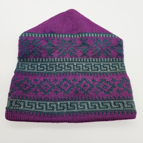 Vintage Accessories - VINTAGE | wool fair isle nordic toque winter hat